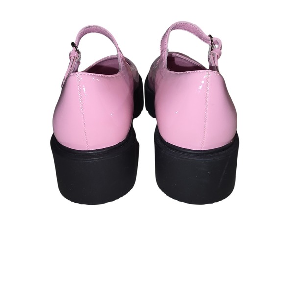 Wild Diva Platform Mary Jane Shoes Pink Patent Chunky Heel Buckle Strap Sz 7.5 - Picture 5 of 10